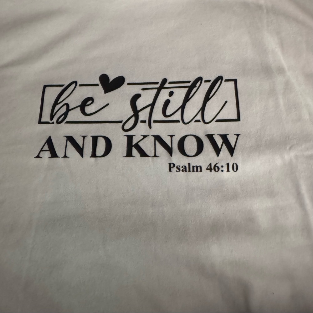 White Short Sleeve Tee with Black Print